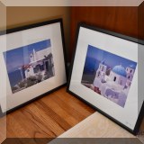 A20. Framed photos of Santrorini. 